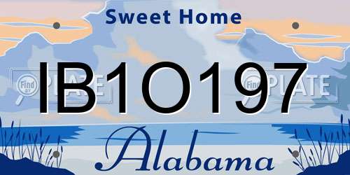 IB1O197 Alabama License Plate