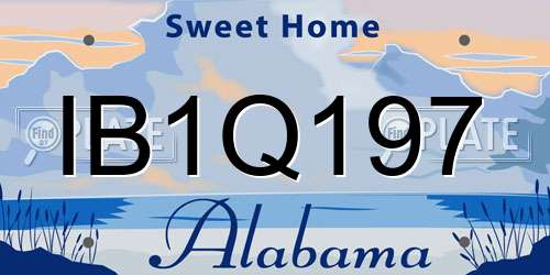 IB1Q197 Alabama License Plate