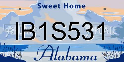 IB1S531 Alabama License Plate
