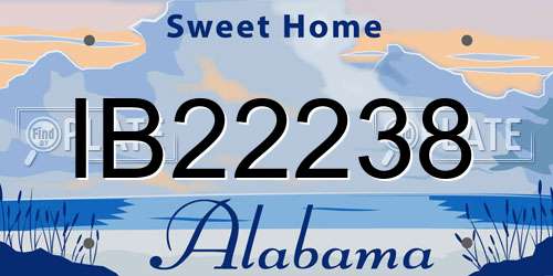 IB22238 Alabama License Plate