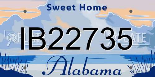 IB22735 Alabama License Plate
