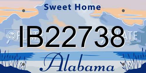 IB22738 Alabama License Plate