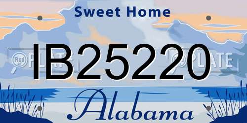 IB25220 Alabama License Plate