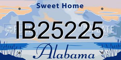IB25225 Alabama License Plate