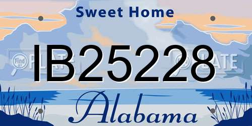IB25228 Alabama License Plate