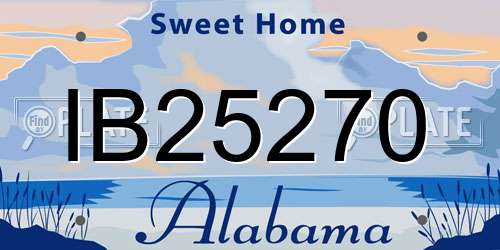 IB25270 Alabama License Plate