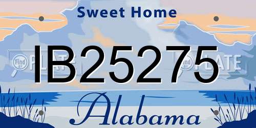 IB25275 Alabama License Plate