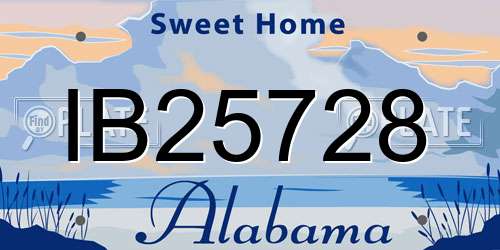 IB25728 Alabama License Plate