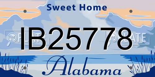 IB25778 Alabama License Plate