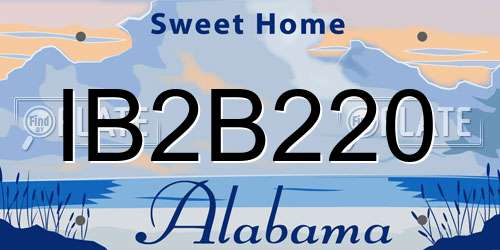 IB2B220 Alabama License Plate