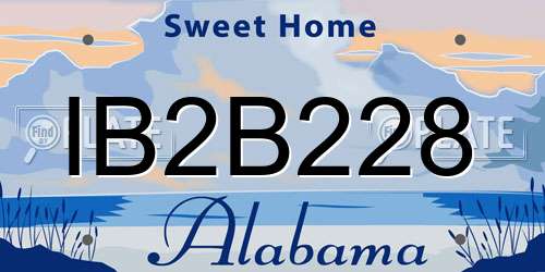 IB2B228 Alabama License Plate