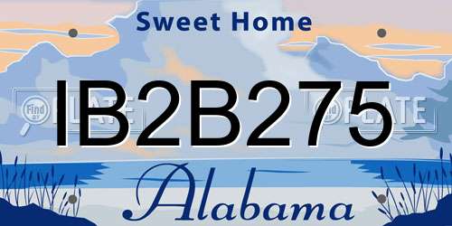 IB2B275 Alabama License Plate