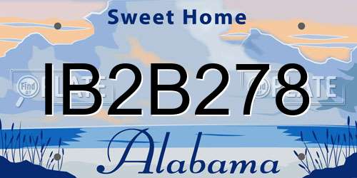 IB2B278 Alabama License Plate