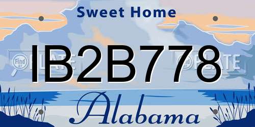 IB2B778 Alabama License Plate
