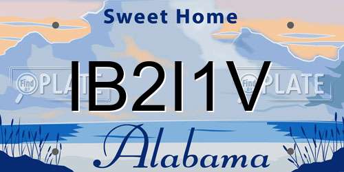 IB2I1V Alabama License Plate