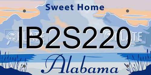 IB2S220 Alabama License Plate