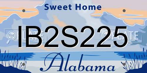 IB2S225 Alabama License Plate