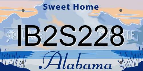 IB2S228 Alabama License Plate