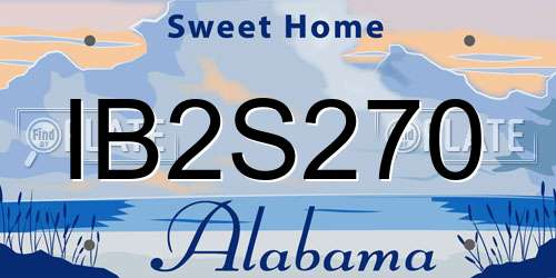 IB2S270 Alabama License Plate
