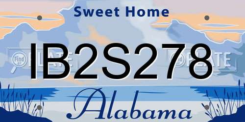 IB2S278 Alabama License Plate