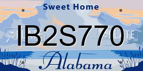 IB2S770 Alabama License Plate