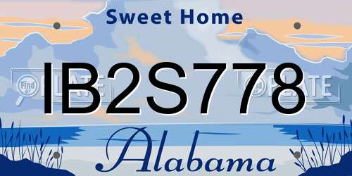 IB2S778 Alabama License Plate