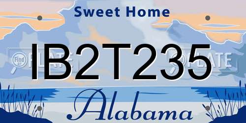 IB2T235 Alabama License Plate