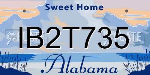 IB2T735 Alabama License Plate