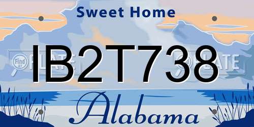 IB2T738 Alabama License Plate