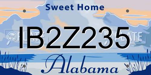 IB2Z235 Alabama License Plate