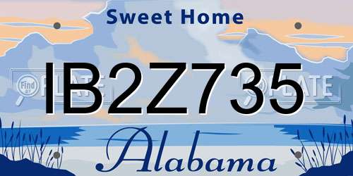 IB2Z735 Alabama License Plate