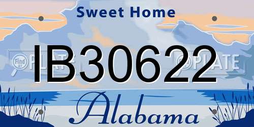 IB30622 Alabama License Plate