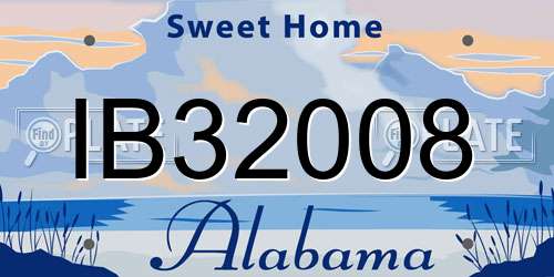 IB32008 Alabama License Plate