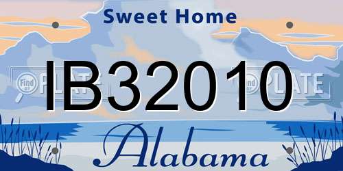 IB32010 Alabama License Plate