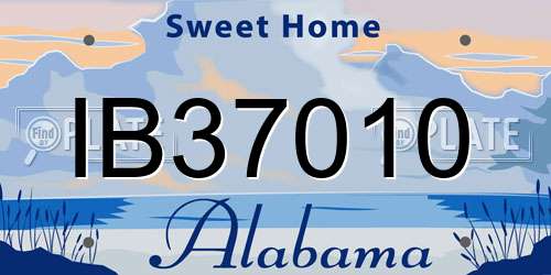 IB37010 Alabama License Plate