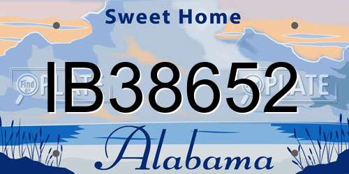 IB38652 Alabama License Plate