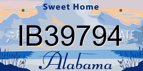 IB39794 Alabama License Plate