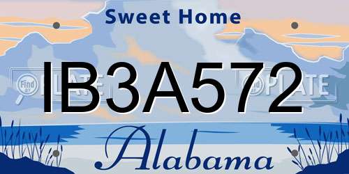 IB3A572 Alabama License Plate
