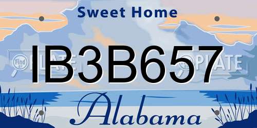 IB3B657 Alabama License Plate