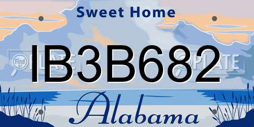 IB3B682 Alabama License Plate