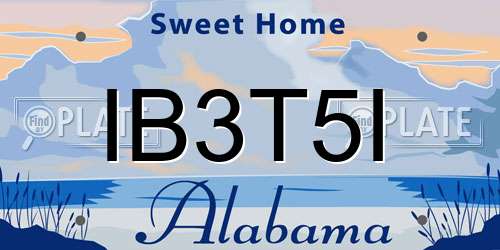 IB3T5I Alabama License Plate