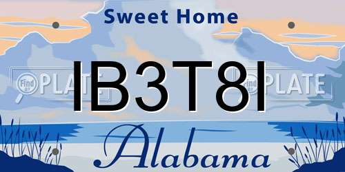 IB3T8I Alabama License Plate