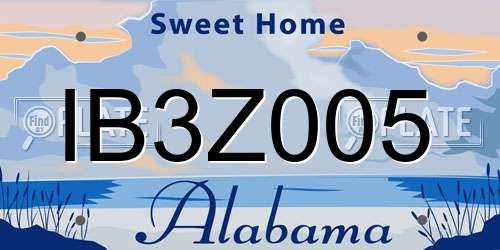 IB3Z005 Alabama License Plate