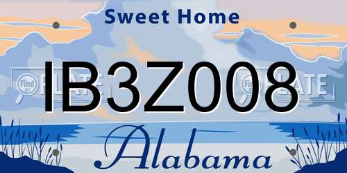 IB3Z008 Alabama License Plate