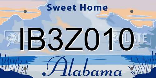 IB3Z010 Alabama License Plate