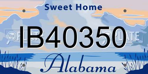 IB40350 Alabama License Plate
