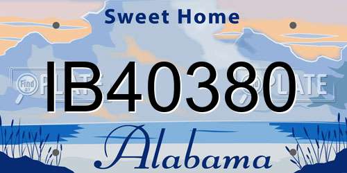 IB40380 Alabama License Plate