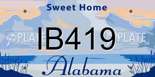 IB419 Alabama License Plate