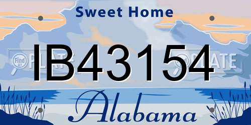 IB43154 Alabama License Plate
