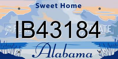 IB43184 Alabama License Plate